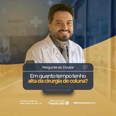 Em quanto tempo tenho alta após a Cirurgia de Coluna?